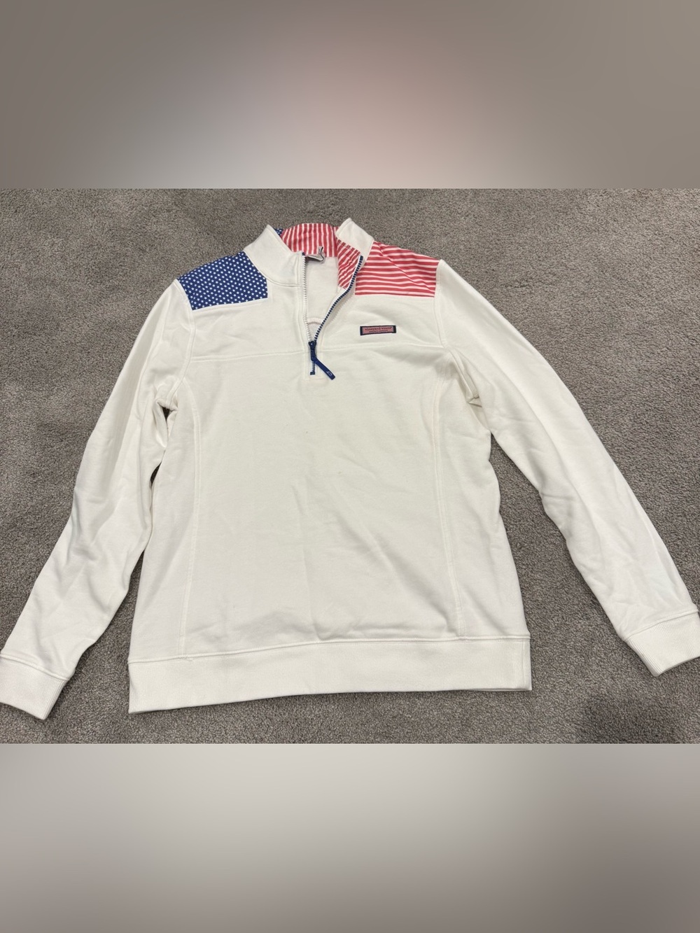 Vineyard Vines Americana Flag Quarter Zip Pullover Women’s M